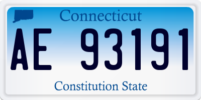 CT license plate AE93191
