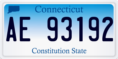 CT license plate AE93192