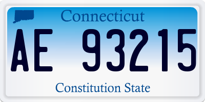 CT license plate AE93215