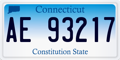 CT license plate AE93217