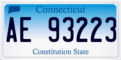 CT license plate AE93223