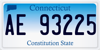 CT license plate AE93225