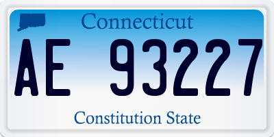 CT license plate AE93227