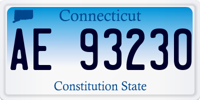 CT license plate AE93230