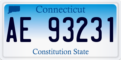 CT license plate AE93231