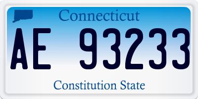 CT license plate AE93233