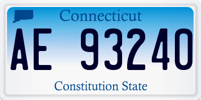 CT license plate AE93240