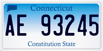 CT license plate AE93245