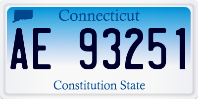 CT license plate AE93251