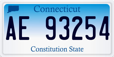 CT license plate AE93254
