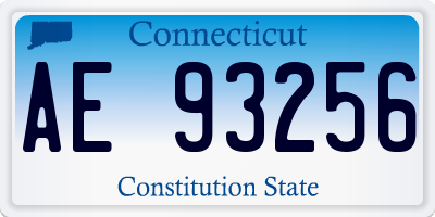 CT license plate AE93256