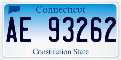 CT license plate AE93262