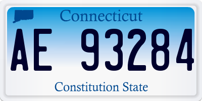 CT license plate AE93284