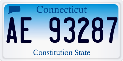 CT license plate AE93287