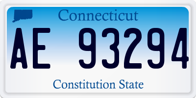 CT license plate AE93294