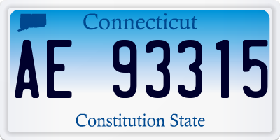 CT license plate AE93315