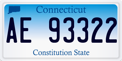 CT license plate AE93322