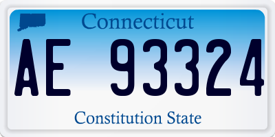 CT license plate AE93324