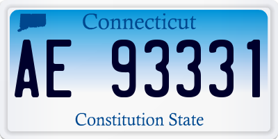 CT license plate AE93331