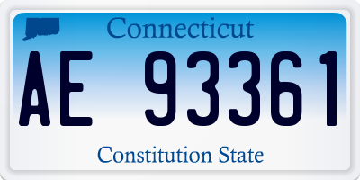 CT license plate AE93361
