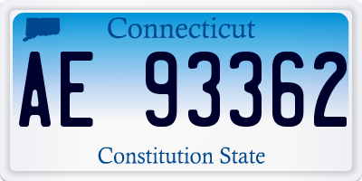 CT license plate AE93362