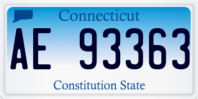 CT license plate AE93363
