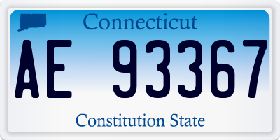CT license plate AE93367