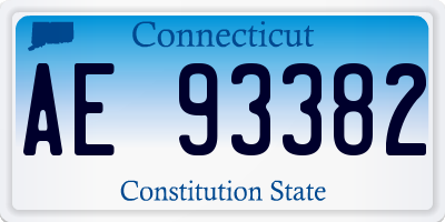 CT license plate AE93382