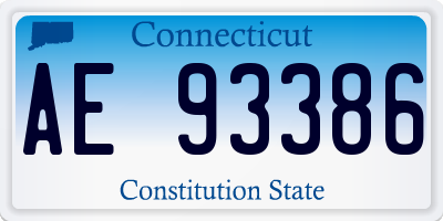 CT license plate AE93386