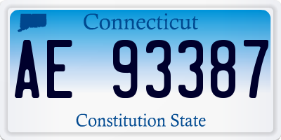 CT license plate AE93387