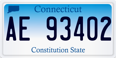 CT license plate AE93402