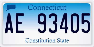 CT license plate AE93405