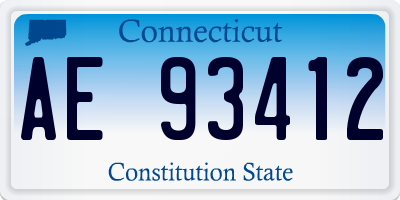 CT license plate AE93412