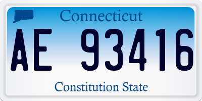 CT license plate AE93416