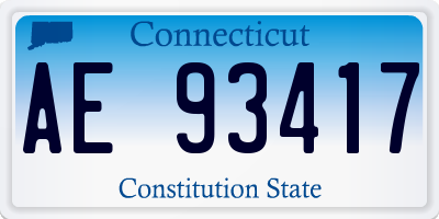 CT license plate AE93417