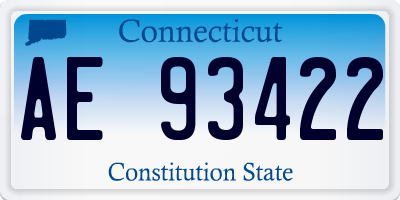 CT license plate AE93422