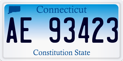 CT license plate AE93423