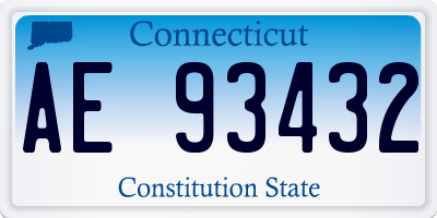 CT license plate AE93432
