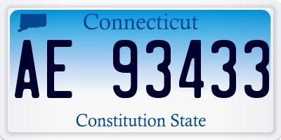 CT license plate AE93433