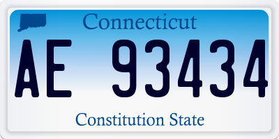 CT license plate AE93434