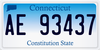 CT license plate AE93437