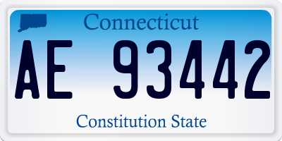 CT license plate AE93442