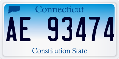 CT license plate AE93474