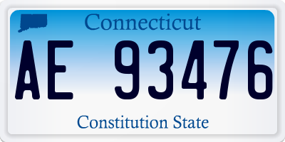 CT license plate AE93476