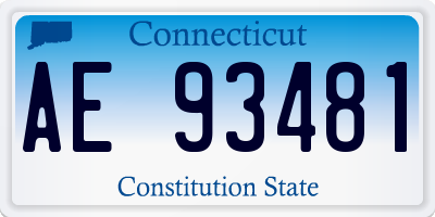 CT license plate AE93481