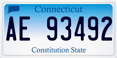 CT license plate AE93492