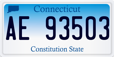 CT license plate AE93503
