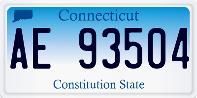 CT license plate AE93504