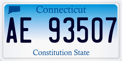 CT license plate AE93507