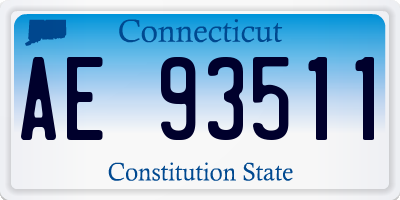 CT license plate AE93511